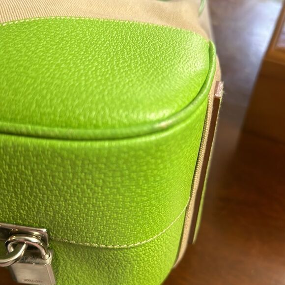 Vintage Prada Large Cinghiale-Trimmed Canapa Bauletto Bag - Picture 12 of 13